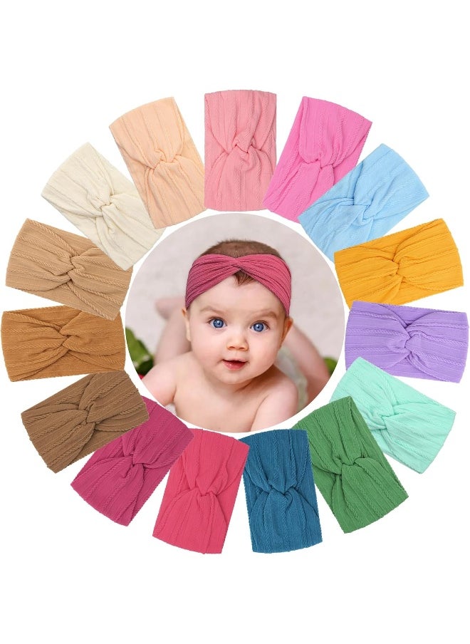 12Pack Baby Girls Nylon Headbands Tie Dye Headband and Bows Elastic Hairbands Hair Accessories for Newborns Infants Toddlers