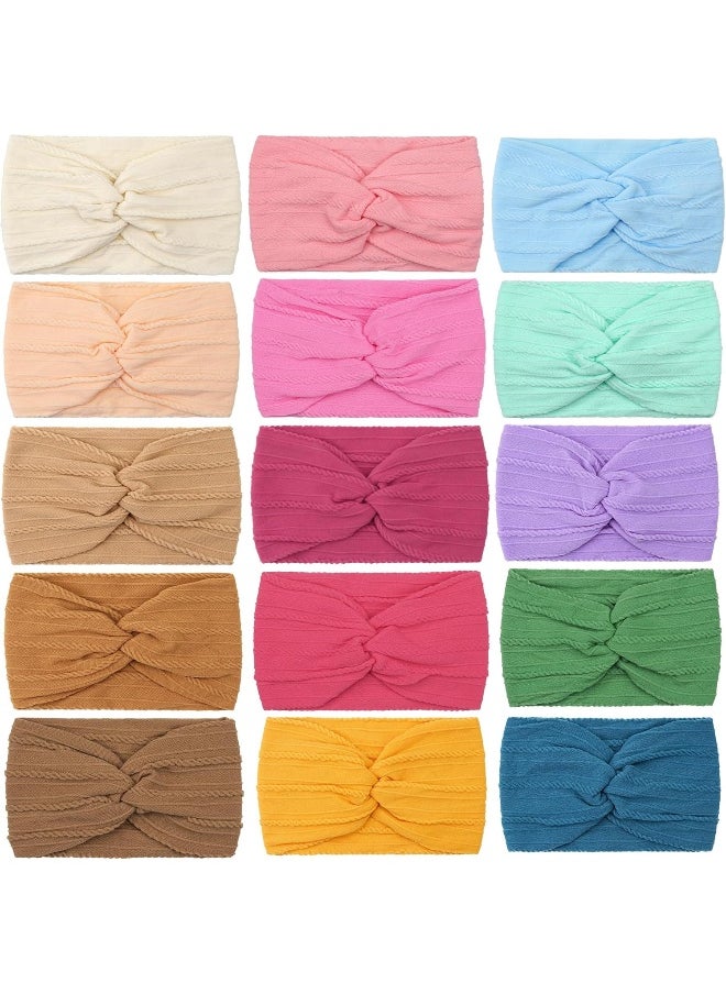 12Pack Baby Girls Nylon Headbands Tie Dye Headband and Bows Elastic Hairbands Hair Accessories for Newborns Infants Toddlers