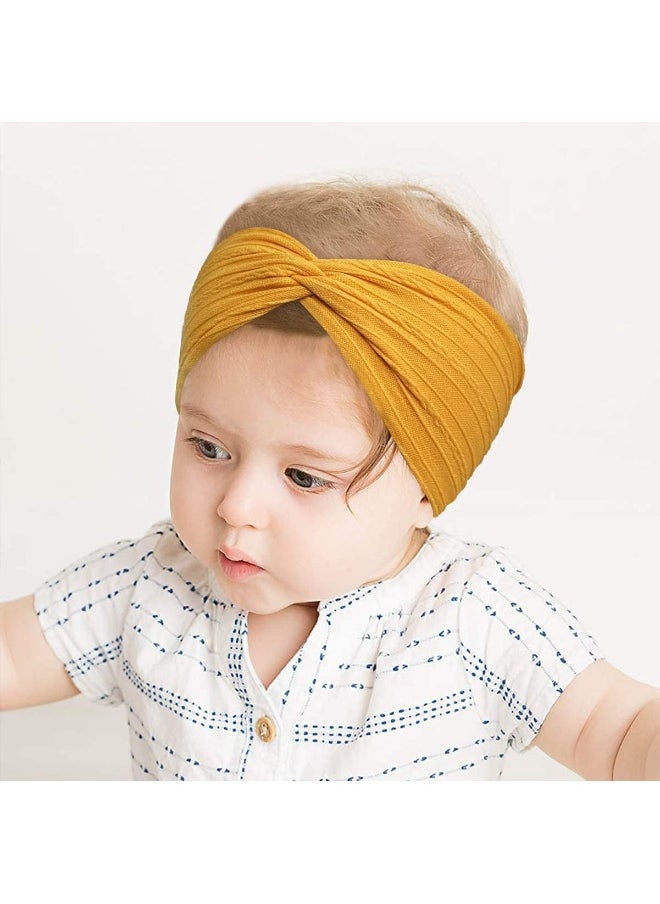 12Pack Baby Girls Nylon Headbands Tie Dye Headband and Bows Elastic Hairbands Hair Accessories for Newborns Infants Toddlers