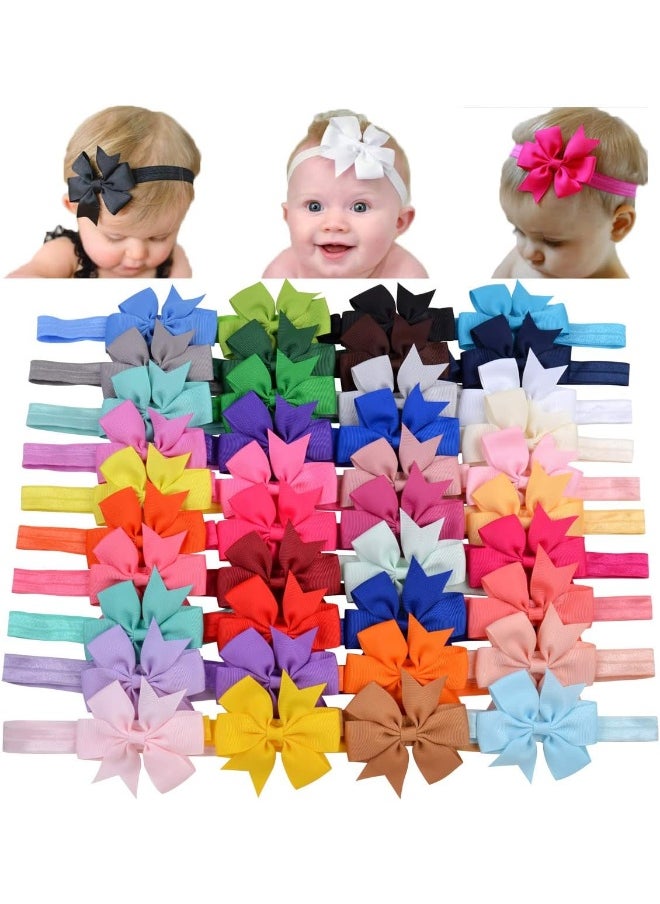 jollybows 40pcs Baby Girls Grosgrain Ribbon Hair Bows Headbands 3