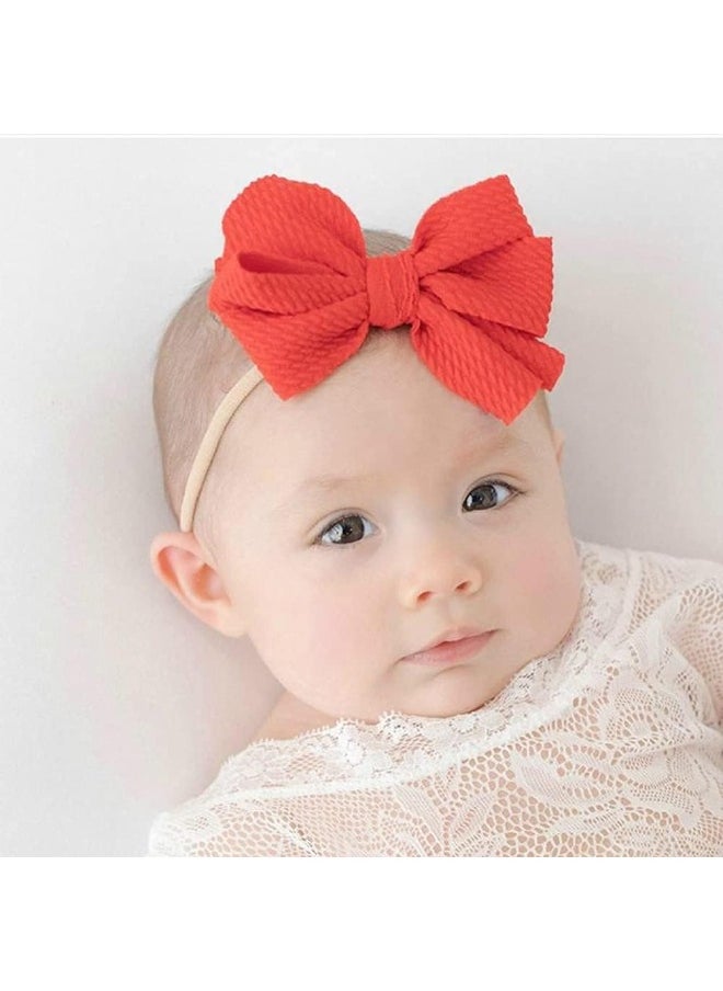 Cinaci 30 Pack Super Stretchy Nylon Headbands with Big Bow Hair Accessories for Baby Girls Infants Toddlers Kids Teens