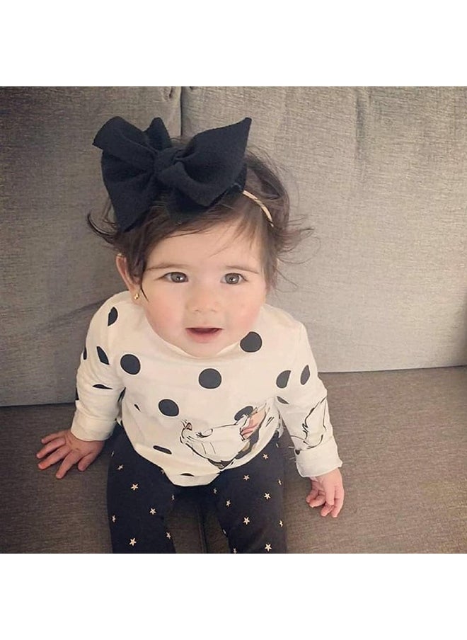 Cinaci 30 Pack Super Stretchy Nylon Headbands with Big Bow Hair Accessories for Baby Girls Infants Toddlers Kids Teens