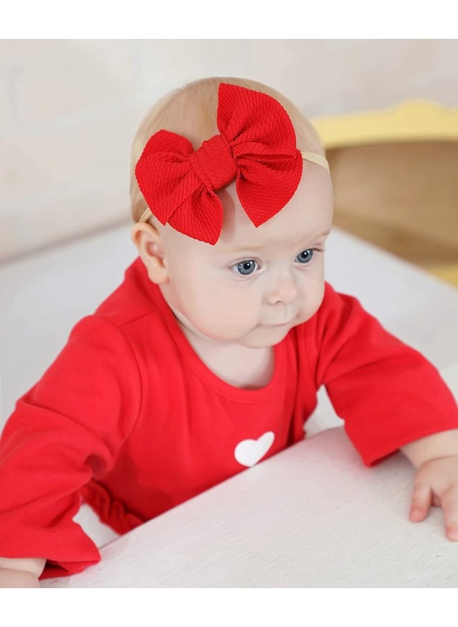 Cinaci 30 Pack Super Stretchy Nylon Headbands with Big Bow Hair Accessories for Baby Girls Infants Toddlers Kids Teens