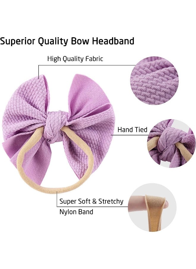 Cinaci 30 Pack Super Stretchy Nylon Headbands with Big Bow Hair Accessories for Baby Girls Infants Toddlers Kids Teens