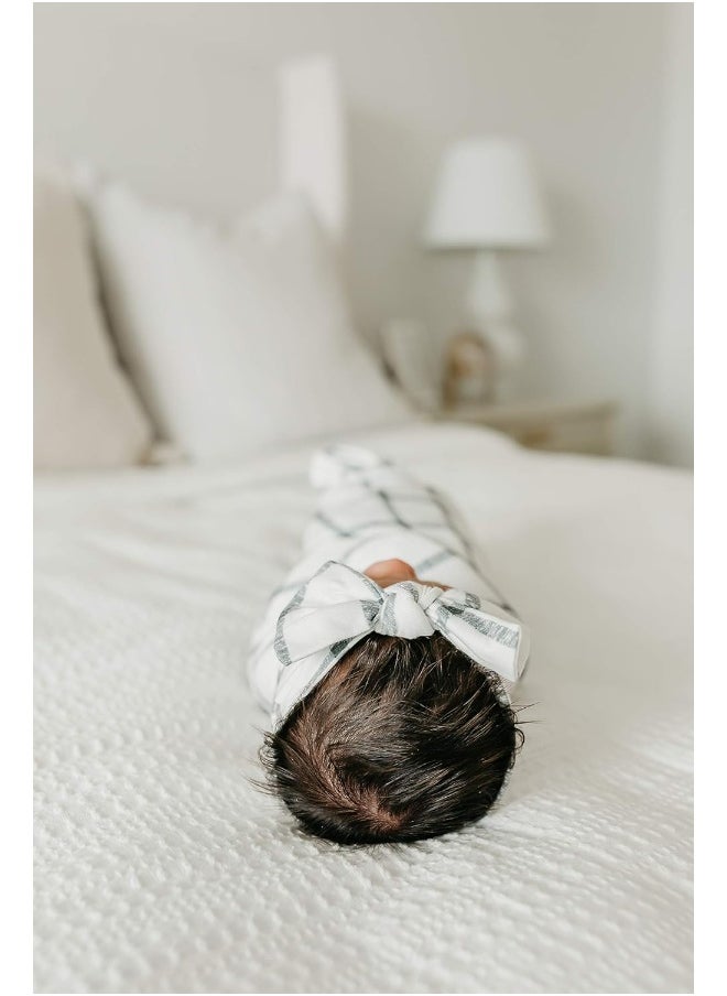 Copper Pearl Baby Stretchy Soft Knit Headband Bow Ledger