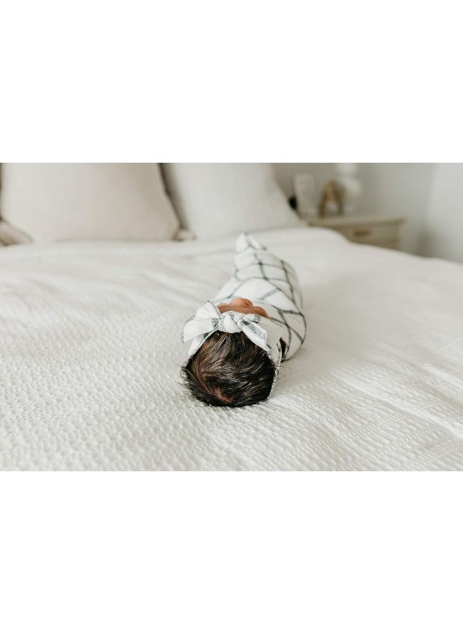 Copper Pearl Baby Stretchy Soft Knit Headband Bow Ledger