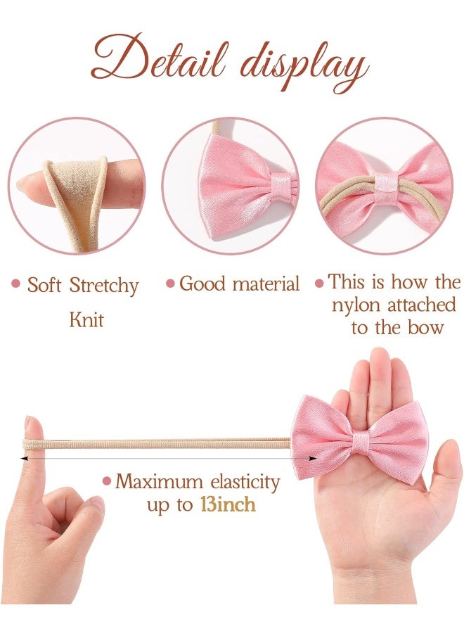 doboi 24pcs Baby Girls Flower and Hair Bows Headbands Soft Nylon Hairbands Elastic Hair Accessories for Newborns Infants Toddlers and Kids