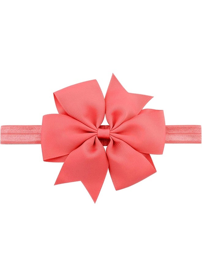 20Pcs Baby Girl Headbands with Bow Cute Elastic Hair Wrap for Newborn Infant Toddler Pink