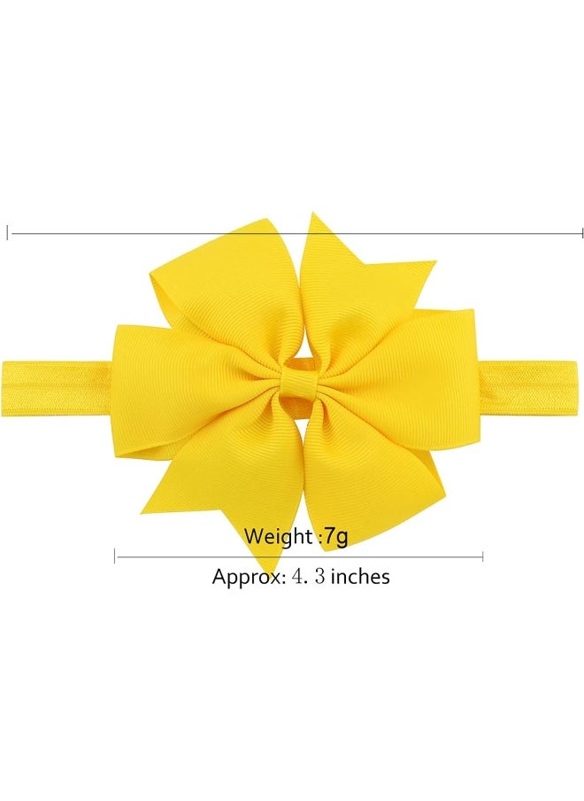 20Pcs Baby Girl Headbands with Bow Cute Elastic Hair Wrap for Newborn Infant Toddler Pink
