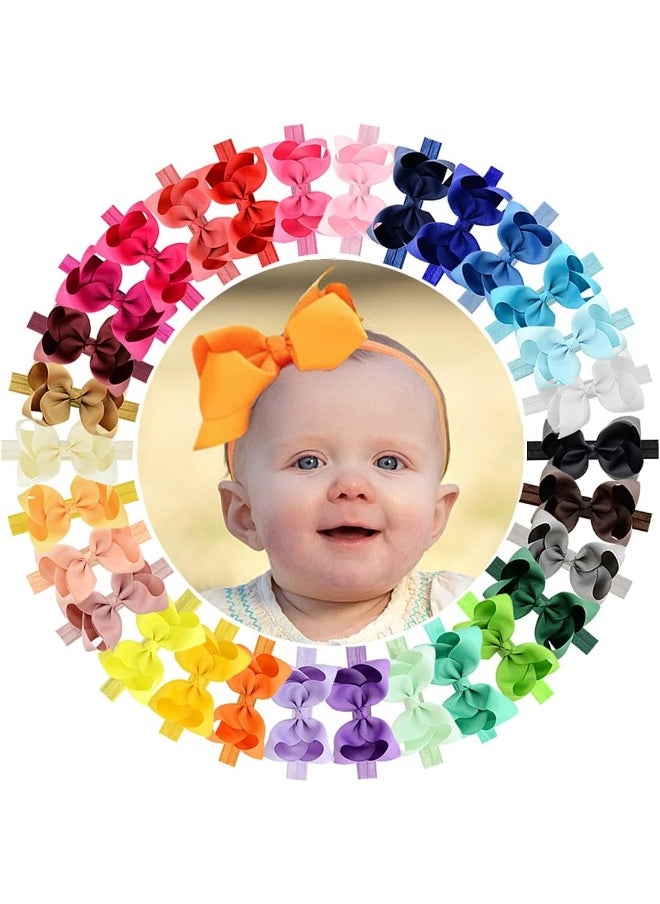 WillingTee Baby Girls Headbands Tiny Bows 2.75