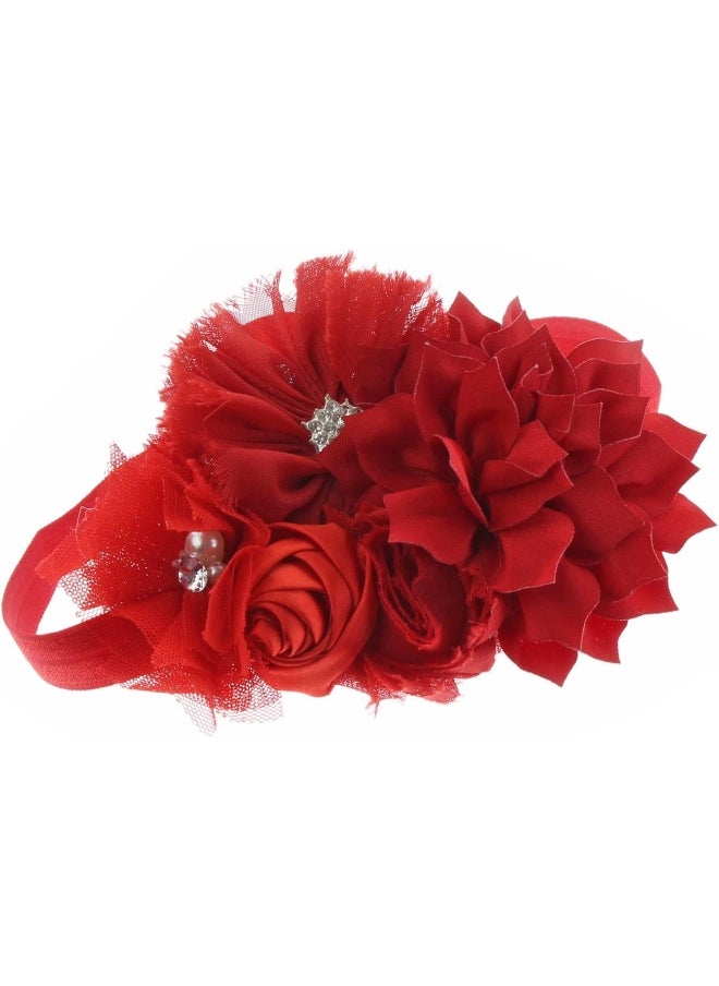 My Lello Girls Shabby Fabric Flower Cluster Headband