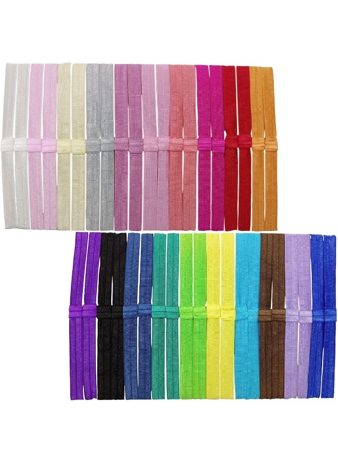 Arlai Pack of 40 Interchangeable Elastic Headbands Baby Girl Headbands 20 Colors DIY Accessories for Flower Or Bows Headband