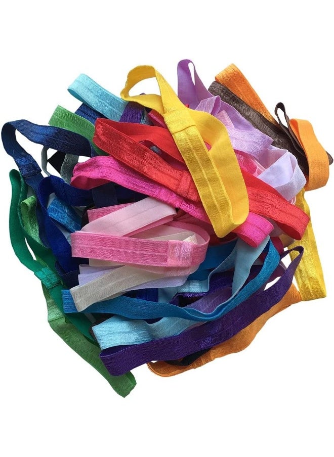 Arlai Pack of 40 Interchangeable Elastic Headbands Baby Girl Headbands 20 Colors DIY Accessories for Flower Or Bows Headband