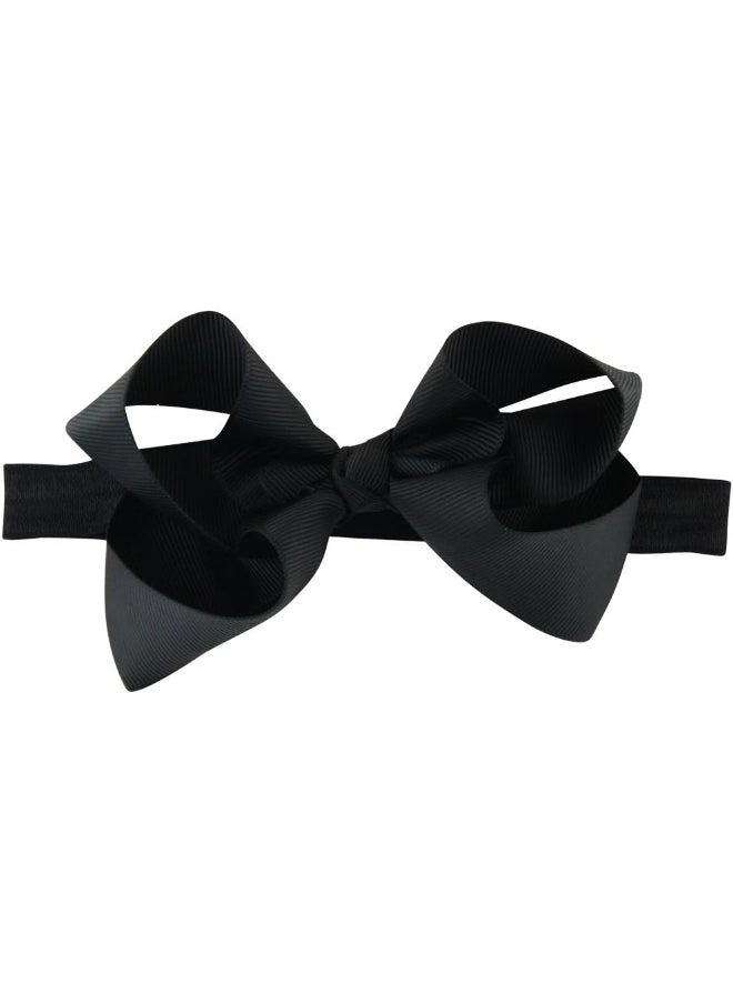 RuffleButts Girls Black Bow Headband - One Size