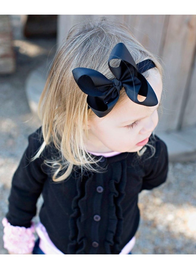 RuffleButts Girls Black Bow Headband - One Size