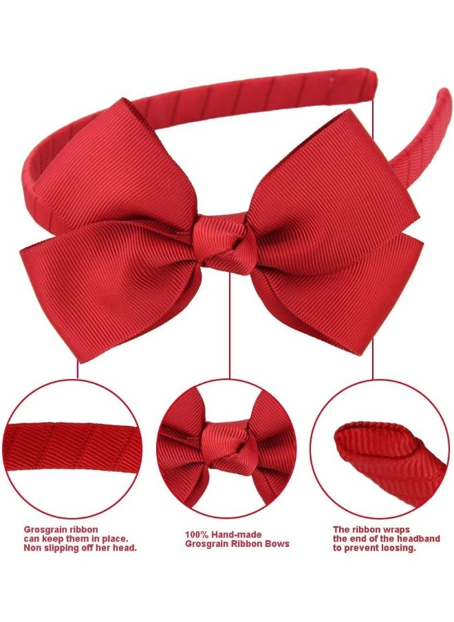 Fashion Cute Red Bow Headband for Girls Toddlers