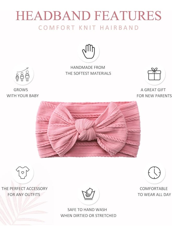 Jollybows 8pcs Nylon Headbands for Baby Girls Infant Baby Bows Newborn Hairbands Toddler Hair Bow Elastics Head Wraps