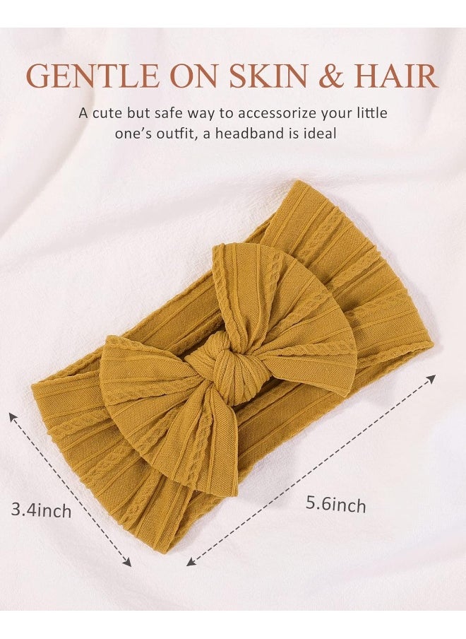 Jollybows 6pcs Baby Nylon Headbands Hair Bow Elastics Hairbands Hair Accessories for Baby Girls Newborn Infant Toddlers Kids