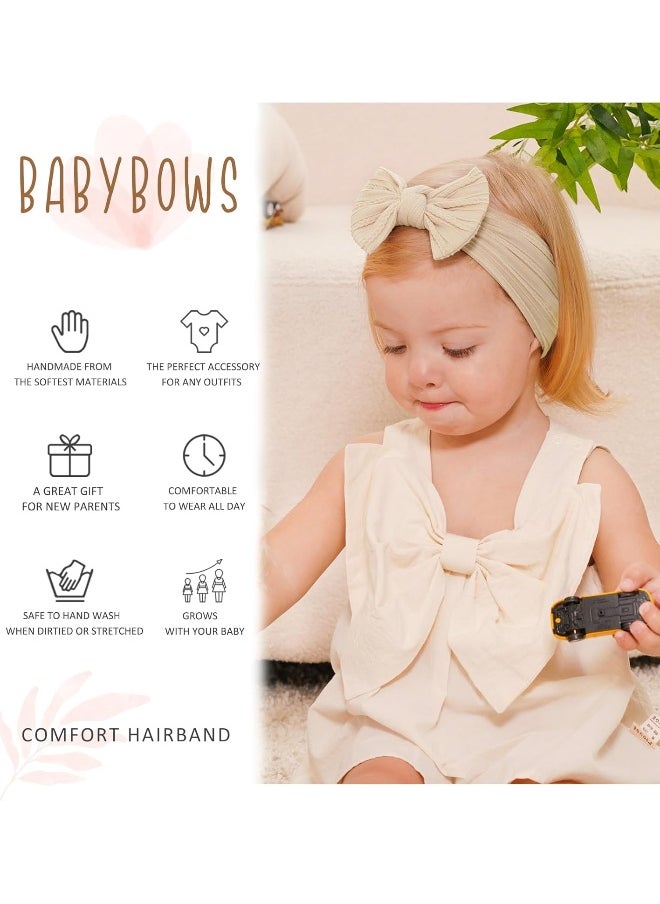 Jollybows 6pcs Baby Nylon Headbands Hair Bow Elastics Hairbands Hair Accessories for Baby Girls Newborn Infant Toddlers Kids