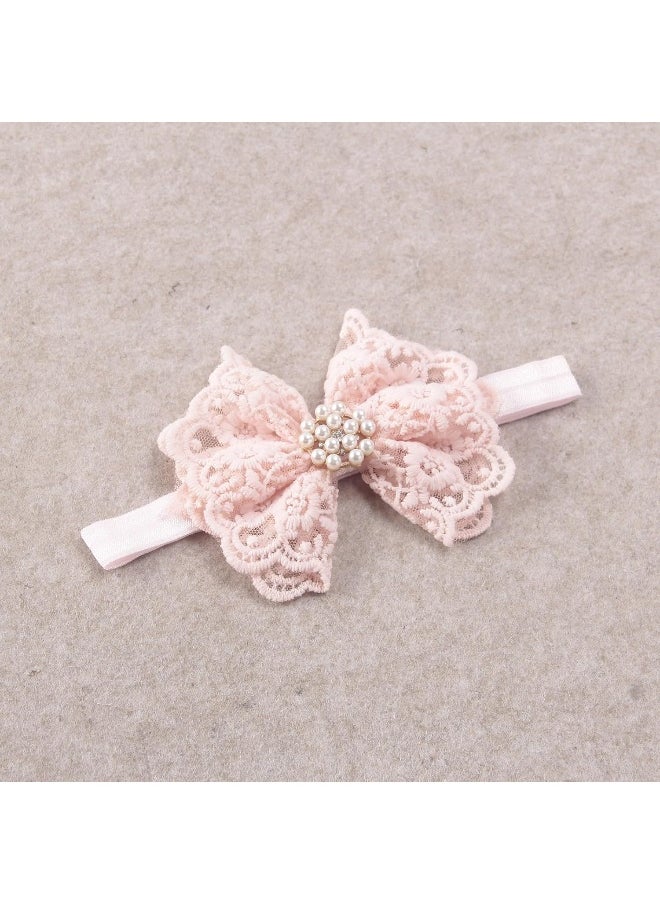 Nishine 2 pack Toddler Girls Lace Bow Headband Baby Bowknot Hairband Baby Shower Photo Props