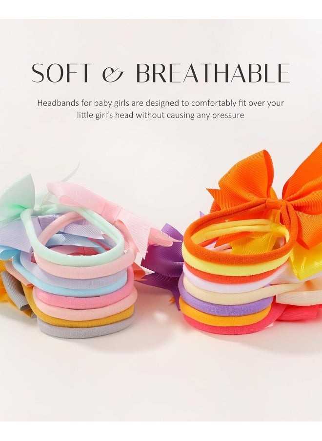 Jollybows 40pcs Baby Girls Grosgrain Ribbon Hair Bows Headbands 4