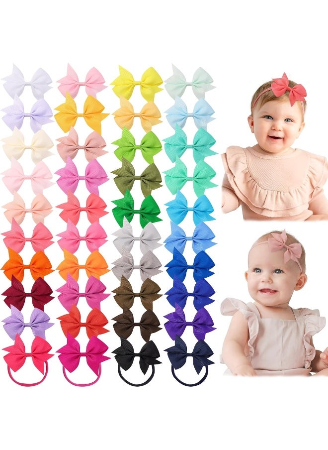 Jollybows 40pcs Baby Girls Grosgrain Ribbon Hair Bows Headbands 4