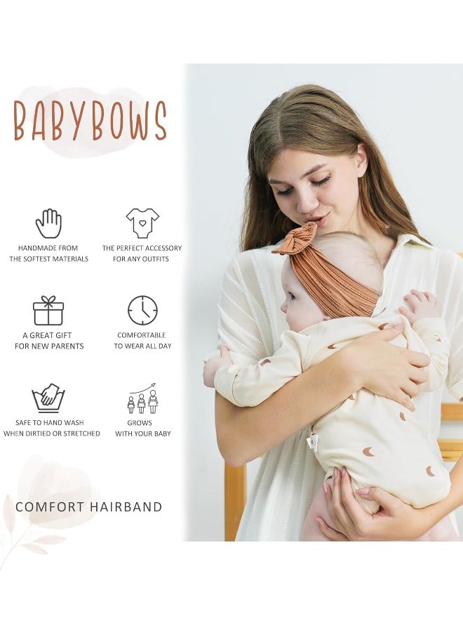 Jollybows 12pcs Nylon Headbands for Baby Girls Infant Baby Bows Newborn Hairbands Toddler Hair Bow Elastics Head Wraps