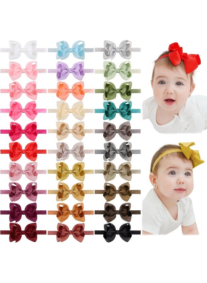 jollybows 30pcs Baby Girls Grosgrain Ribbon Hair Bows Headbands 4