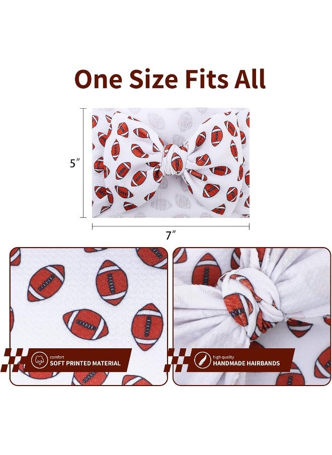 YanJie Baby Girls Headbands Football Sports Printed Bow Wide Headbands Basketball Handmade Hairbands Game Day Sports Hair Accessories Gift for Football Newborn Infant Toddlers Kids