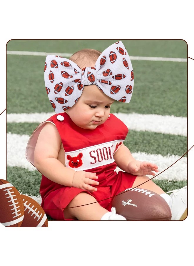 YanJie Baby Girls Headbands Football Sports Printed Bow Wide Headbands Basketball Handmade Hairbands Game Day Sports Hair Accessories Gift for Football Newborn Infant Toddlers Kids