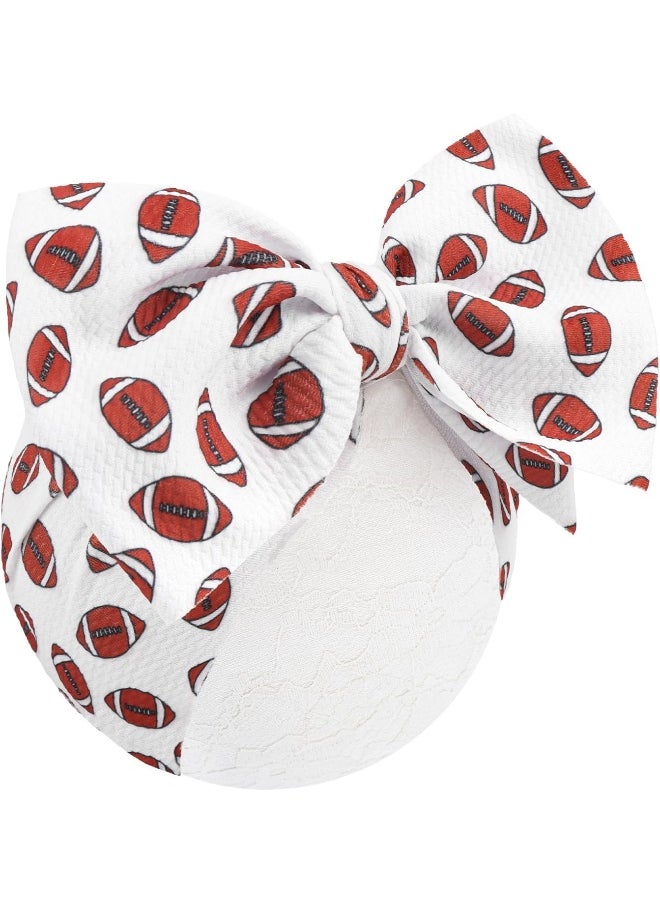 YanJie Baby Girls Headbands Football Sports Printed Bow Wide Headbands Basketball Handmade Hairbands Game Day Sports Hair Accessories Gift for Football Newborn Infant Toddlers Kids