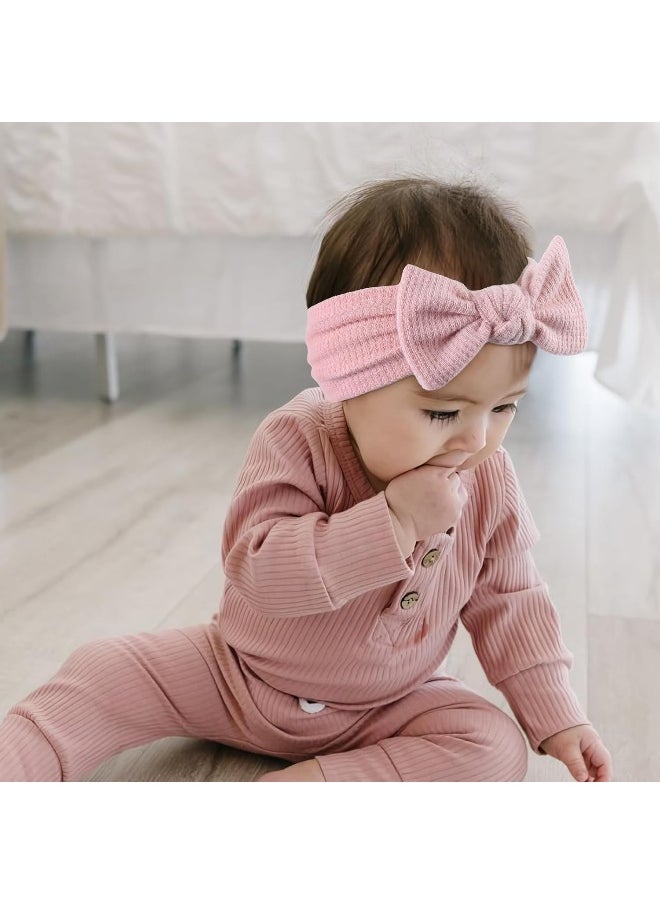 YanJie Baby Headbands Baby Girl Bows Soft Handmade Headwrap Newborn Bows Headbands for Girls Hair Accessories for Infant Toddler Black White Pink Curcuma