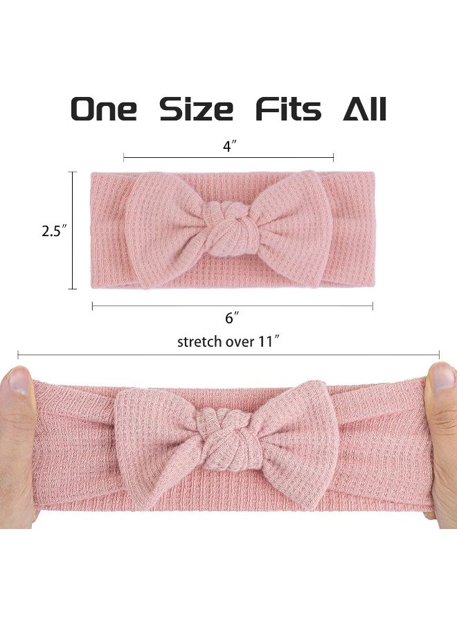 YanJie Baby Headbands Baby Girl Bows Soft Handmade Headwrap Newborn Bows Headbands for Girls Hair Accessories for Infant Toddler Black White Pink Curcuma