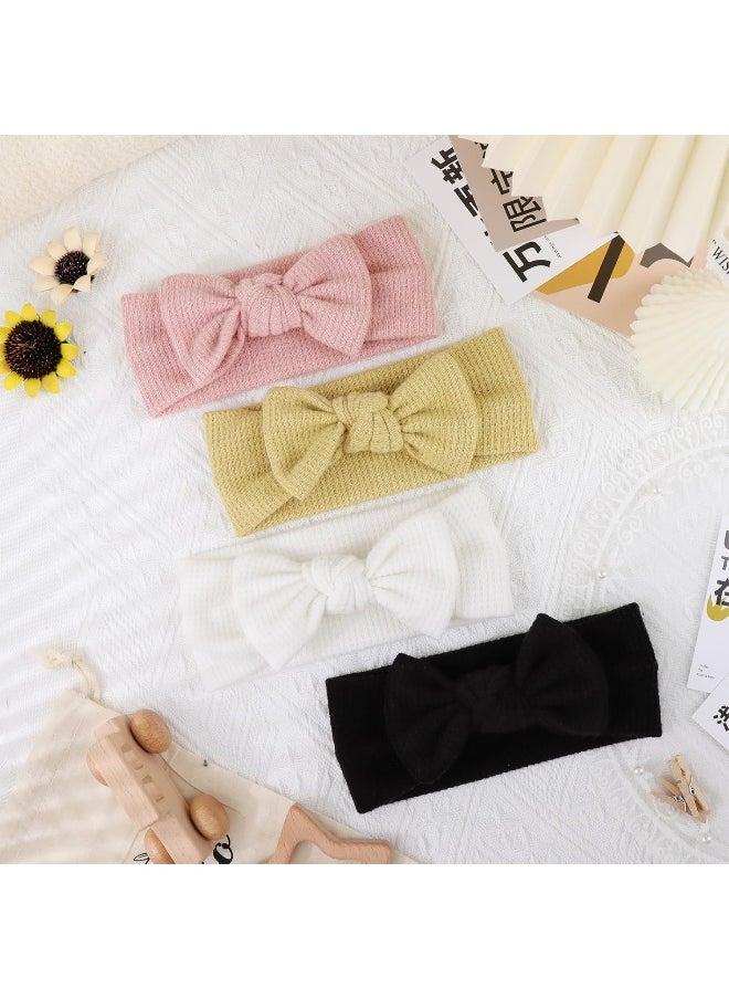 YanJie Baby Headbands Baby Girl Bows Soft Handmade Headwrap Newborn Bows Headbands for Girls Hair Accessories for Infant Toddler Black White Pink Curcuma
