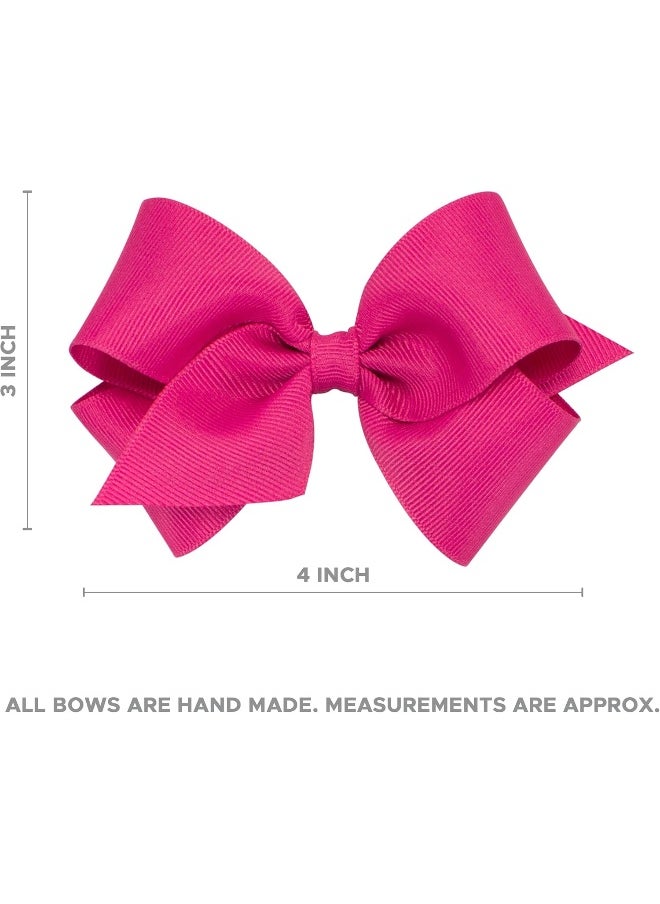 Wee Ones Baby Girl's Extra Small Grosgrain Bow On Matching Elastic Band, 6-24 Months, White
