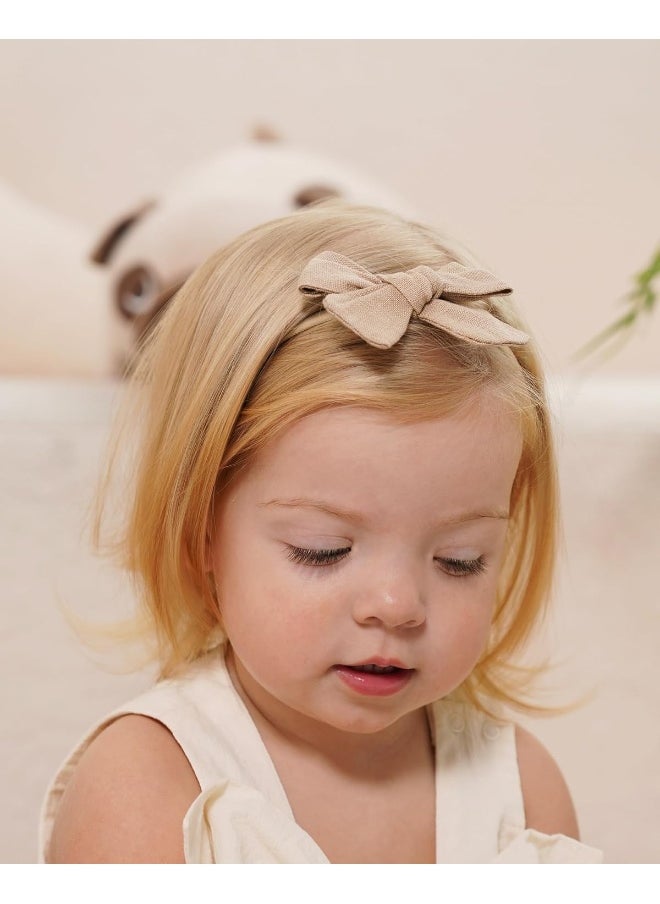 jollybows 12pcs Baby Girls Hair Bows Nylon Elastic Headband Hair Accessories for Infants Toddlers Newborn