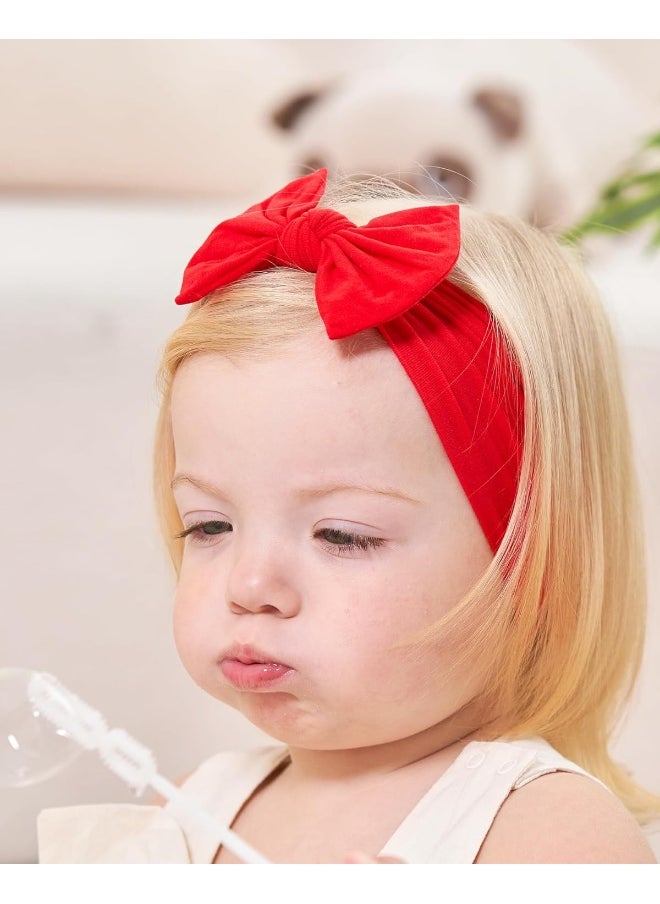 jollybows 20pcs Baby Girls Nylon Headbands Turban Hair Bows Hair Band Elastic Hair Accessories for Kids Toddlers Infants Newborn
