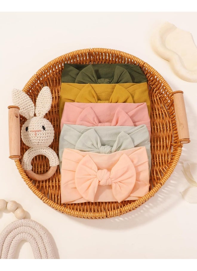 jollybows 20pcs Baby Girls Nylon Headbands Turban Hair Bows Hair Band Elastic Hair Accessories for Kids Toddlers Infants Newborn