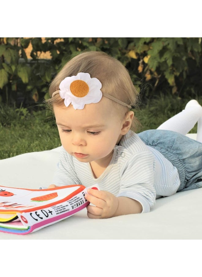 Baby Girls Nylon Elastic Headband Soft Flower Hair Band For Toddler Infant Newborn Set Of 10