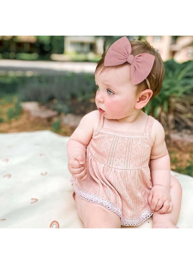 YanJie Baby Girls Nylon Headbands Newborn Bows Handmade Hair Bows Hairbands Hair Accessories for Newborn Infant Toddlers Kids(4.5 bow 10 pcs)