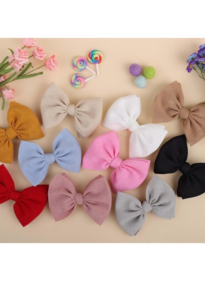 YanJie Baby Girls Nylon Headbands Newborn Bows Handmade Hair Bows Hairbands Hair Accessories for Newborn Infant Toddlers Kids(4.5 bow 10 pcs)