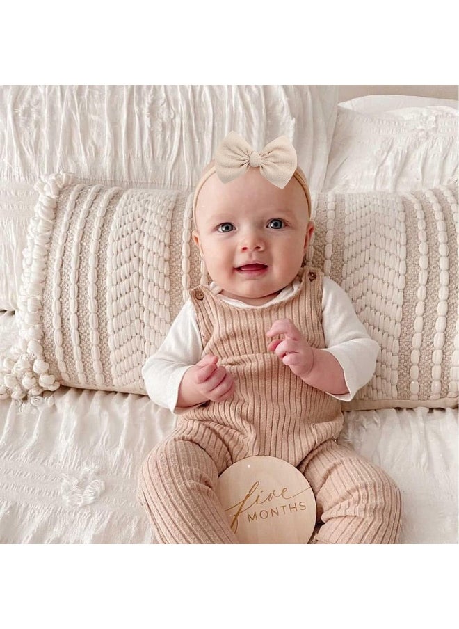 YanJie Baby Girls Nylon Headbands Newborn Bows Handmade Hair Bows Hairbands Hair Accessories for Newborn Infant Toddlers Kids(4.5 bow 10 pcs)