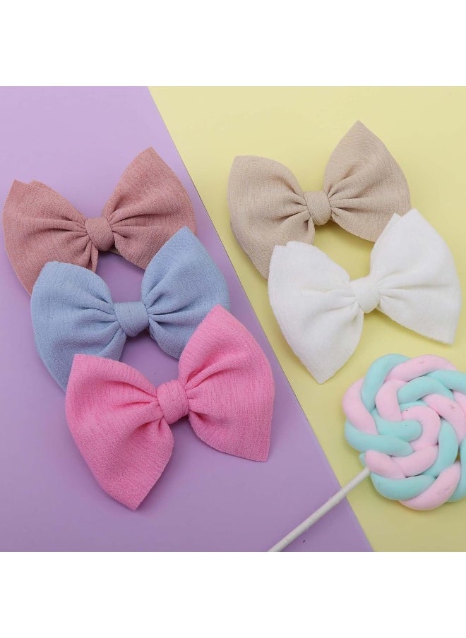 YanJie Baby Girls Nylon Headbands Newborn Bows Handmade Hair Bows Hairbands Hair Accessories for Newborn Infant Toddlers Kids(4.5 bow 10 pcs)