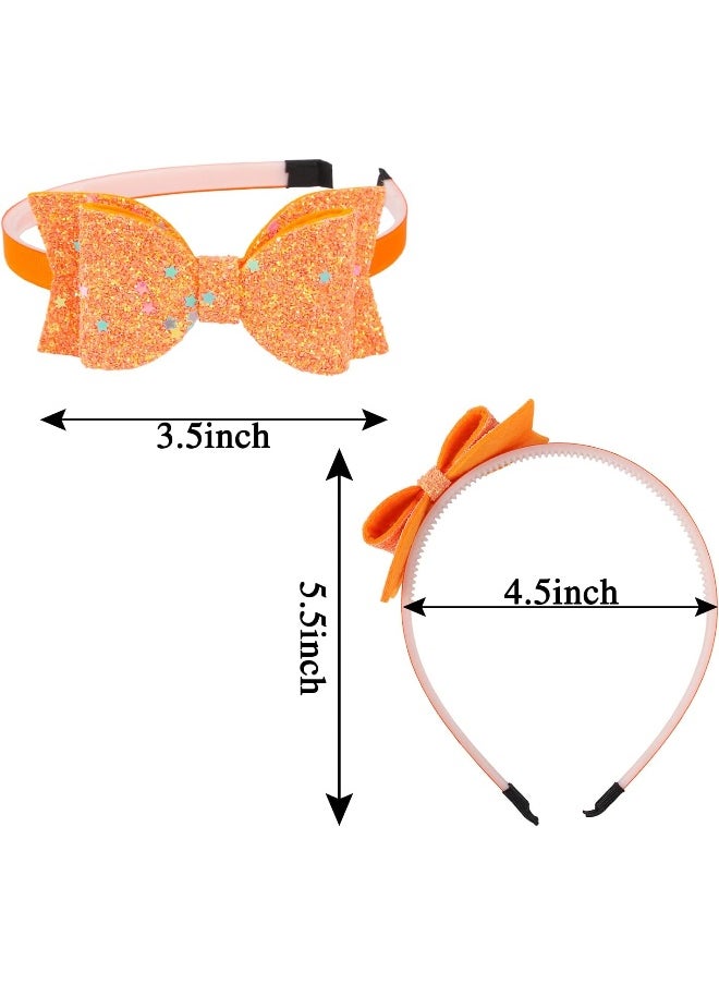 XIMA Bows Headbands For Girls, Kids Headbands 3.5 inch Sequin Glitter Hairband With Bow Little Girls Hair Bands, Pack of 10