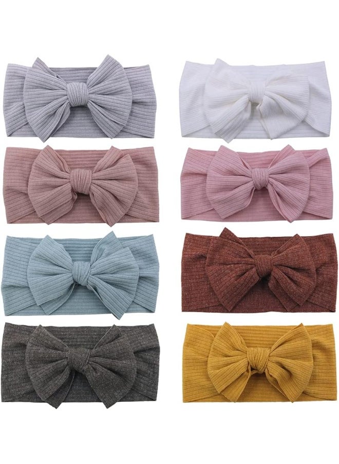 Sugarmelon Soft Headbands Headwrap for Newborn Baby Girls Toddler Cotton Ribbed Turban Headband Hairband Infant Baby Show Gifts 8 Colors