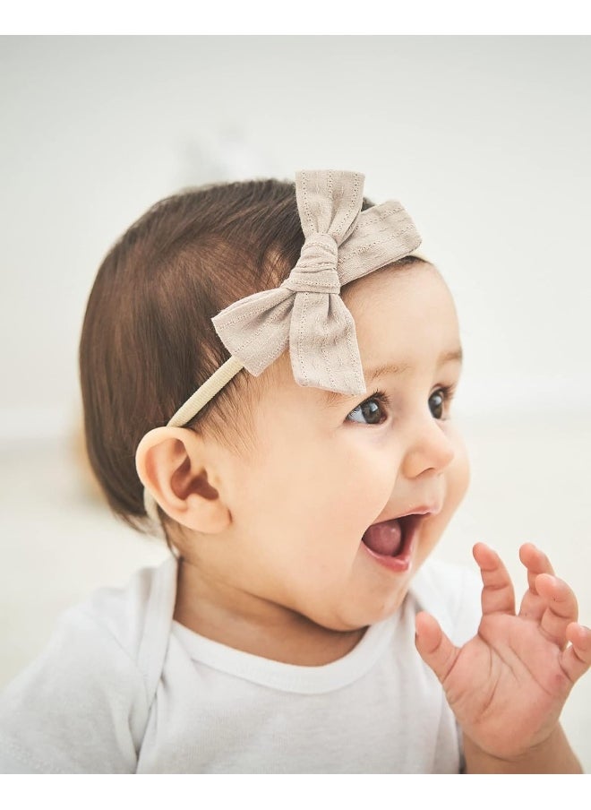 jollybows 12pcs Baby Headband Bows for Girls Newborn Soft Nylon Head Wraps Infant Headwrap Hair Accessories Toddler Kids