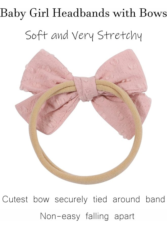 jollybows 12pcs Baby Headband Bows for Girls Newborn Soft Nylon Head Wraps Infant Headwrap Hair Accessories Toddler Kids