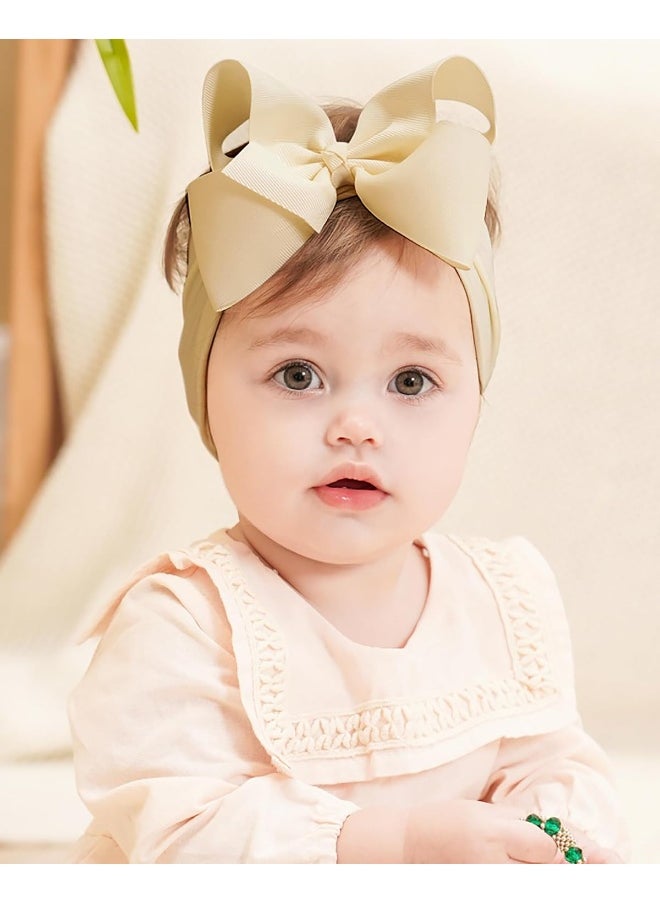 Doboi 20pcs Baby Girl Bows and Headbands - Hair Accessories for Infant, Newborn, Toddler Girls - Big Bows With Nylon Headbands