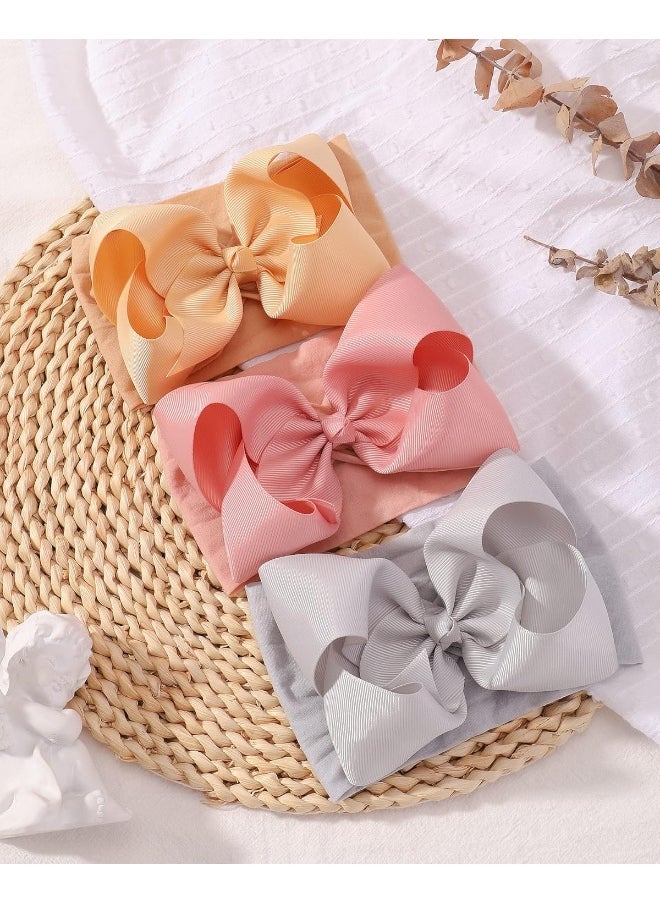 Doboi 20pcs Baby Girl Bows and Headbands - Hair Accessories for Infant, Newborn, Toddler Girls - Big Bows With Nylon Headbands