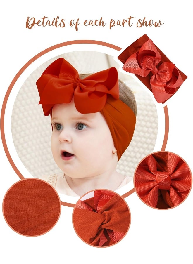 Doboi 20pcs Baby Girl Bows and Headbands - Hair Accessories for Infant, Newborn, Toddler Girls - Big Bows With Nylon Headbands